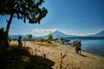Ankunft in Panajachel am Lago Atitlán und gleich erstmal zum "Strand" die Aussicht genießen. Panajachel Strand